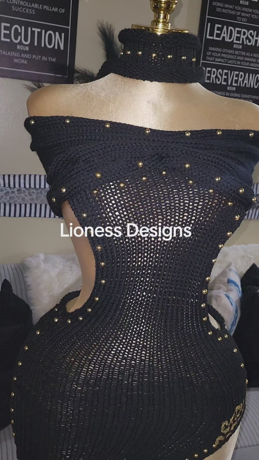 Royal Black Knitted Maxi and Choker
