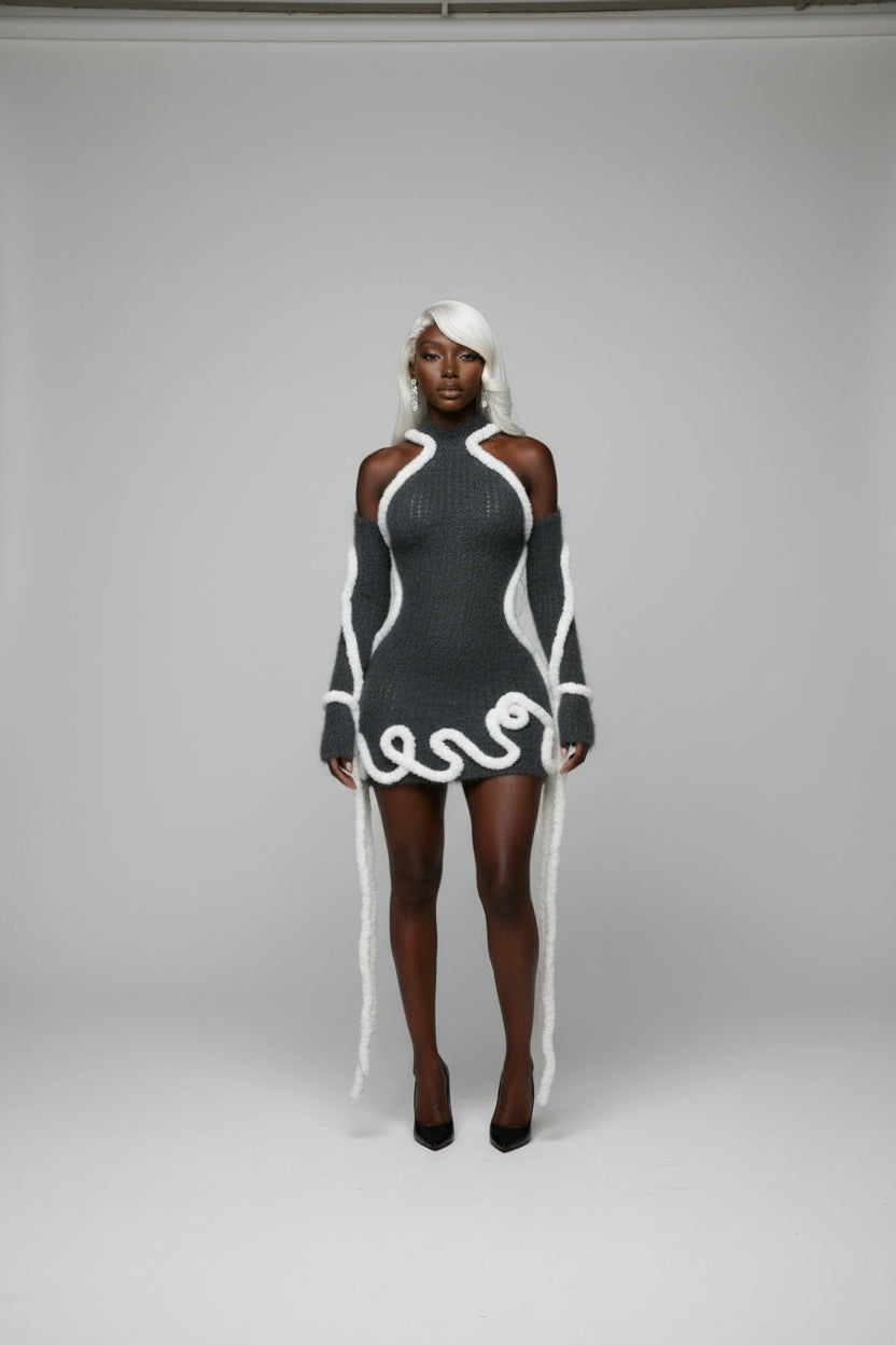 "Tina" Fuzzy Knitted Dress