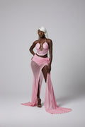 Pink Mesh Maxi Set