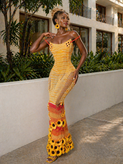 "Garden"Knitted Gown